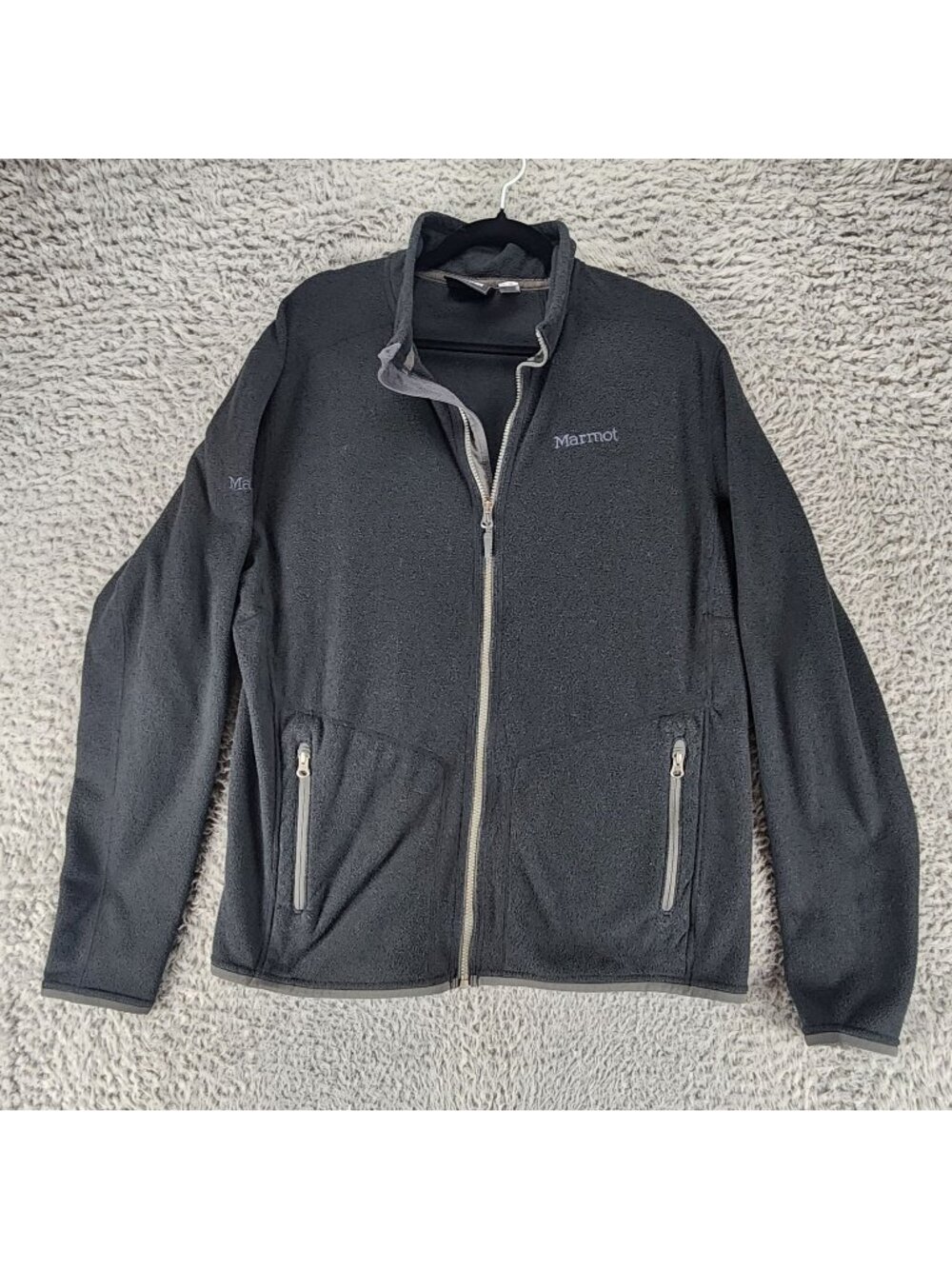 Marmot Jacket Mens XL Gray Polyester Fleece Long Sleeve Full Zip